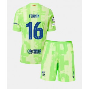 Barcelona Fermin Lopez #16 Dětské Alternativní dres komplet 2024-25 Krátký Rukáv (+ trenýrky)